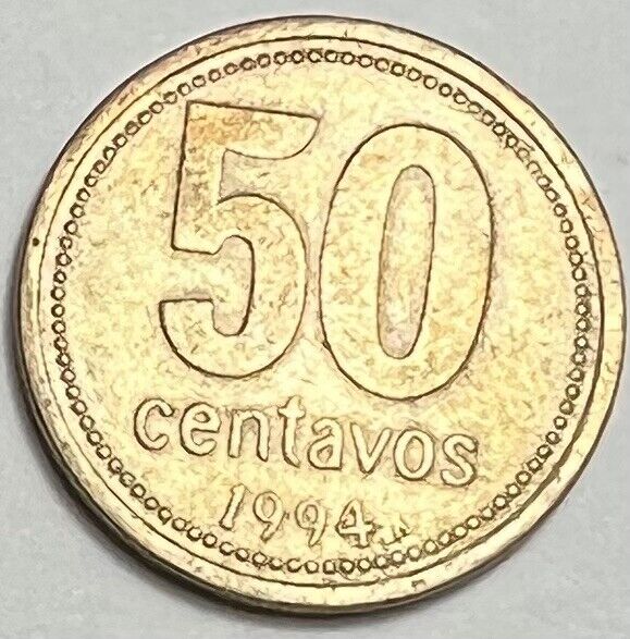 Read more about the article ARGENTINA KM111.1 – 1994 OLD VINTAGE 50 CENTAVOS COIN GOOD CONDITION