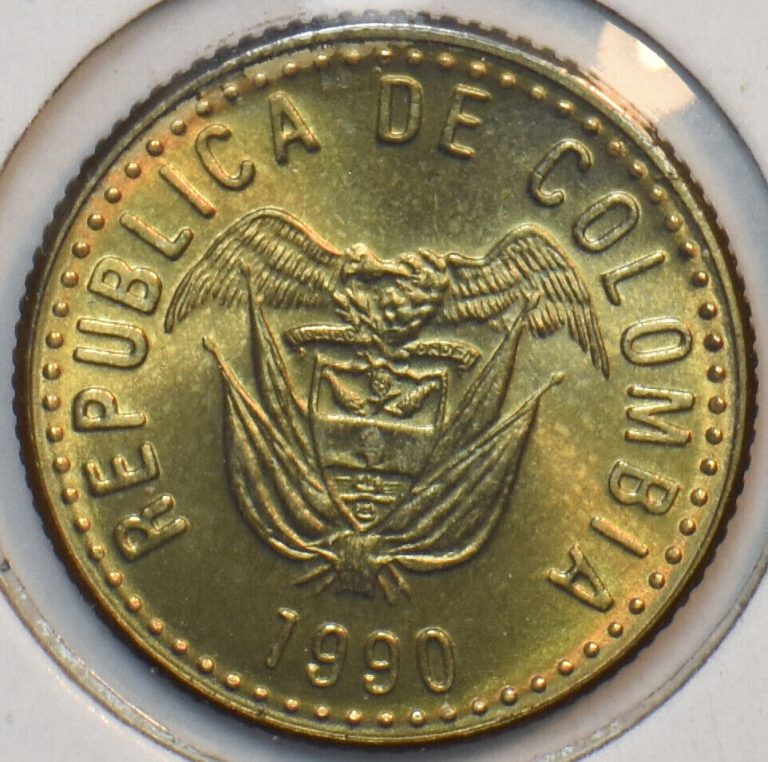 Read more about the article Colombia 1990 5 Pesos Eagle animal 152182 combine shipping