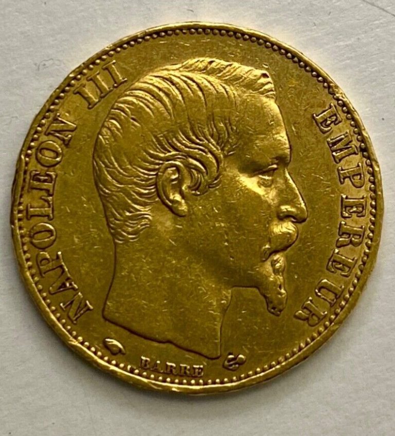 Read more about the article 1856-A France 20 Francs Gold coin NapoleonIII-KM 781.1-Uncirculated-SKU-G1163.