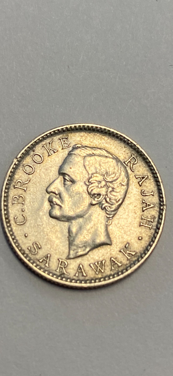 Read more about the article 1900 Sarawack 5 Cents Silver Coin Rajah Brooke Xf/Au Details High Book $ Rare