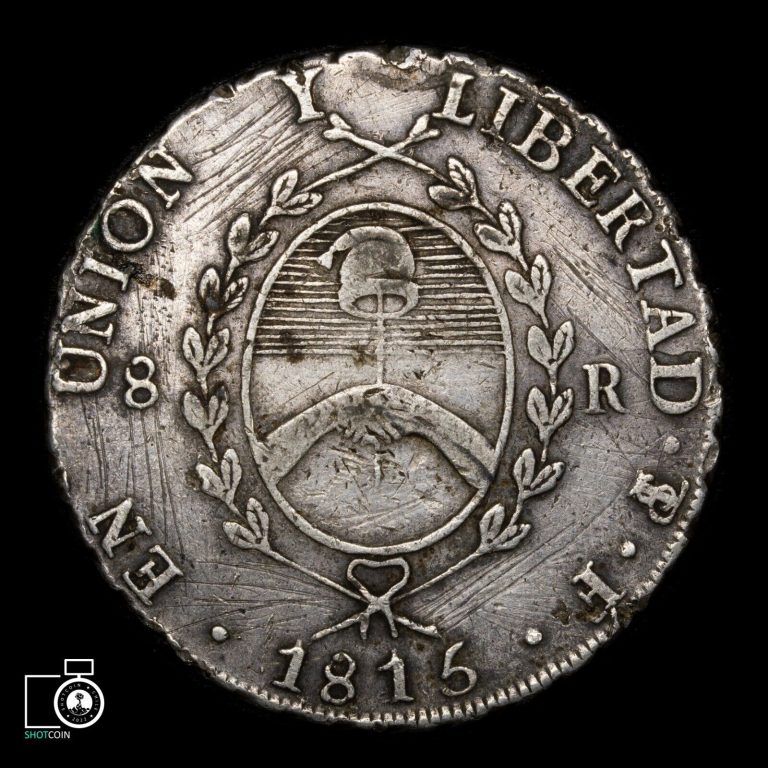 Read more about the article Argentina  Potosi Mint  8 Reales 1815 F  Nice and Scarce Silver Coin