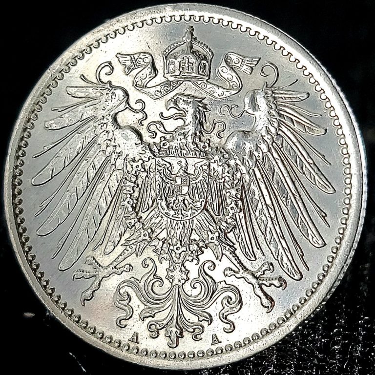 Read more about the article Deutsches Reich *Beautiful* Genuine German Empire 1 Mark 90% Silver Coin (.900)