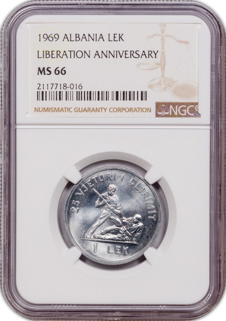 Read more about the article 1969 ALBANIA LIBERATION ANNIVERSARY LEK MS 66 NGC COIN ONLY 8 GRADED HIGHER