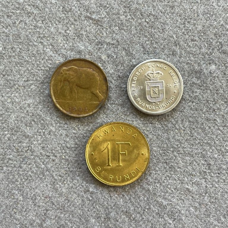 Read more about the article Belgian Congo and Rwanda Burundi – 3 Coins – 1944  1954 and 1961