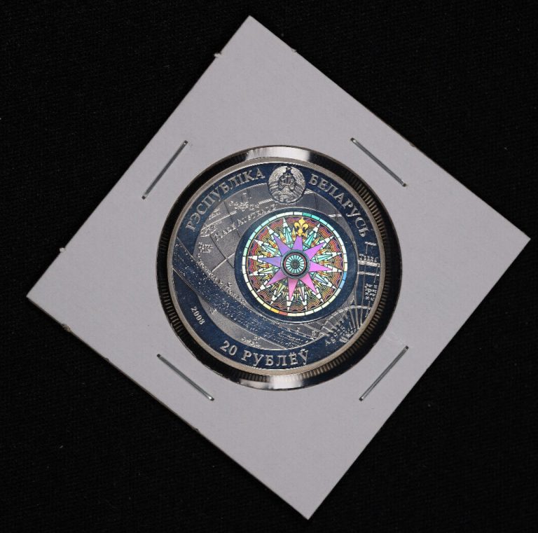 Read more about the article Belarus 2008 20 rouble beautifull silver coin Sedov sailing ship hologram