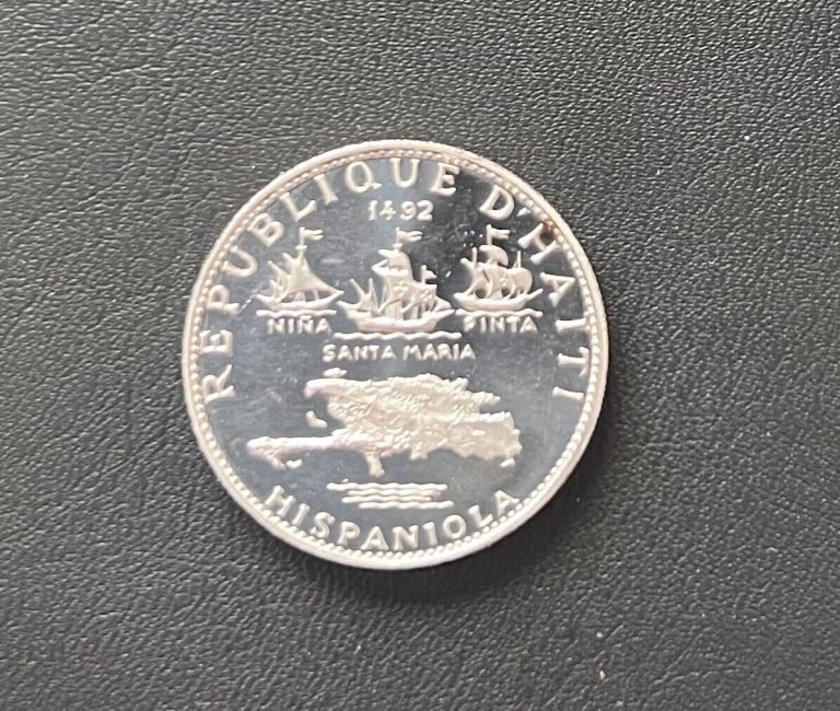 Read more about the article 1967 Haiti 5 Gourdes Silver Proof Coin – Columbus’ Ships and Map