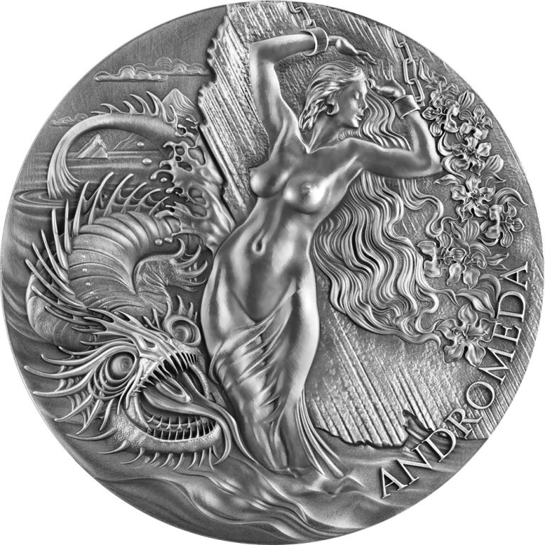 Read more about the article 2022 Cameroon Andromeda and the Sea Monster 2 oz silver Celestial Beauties