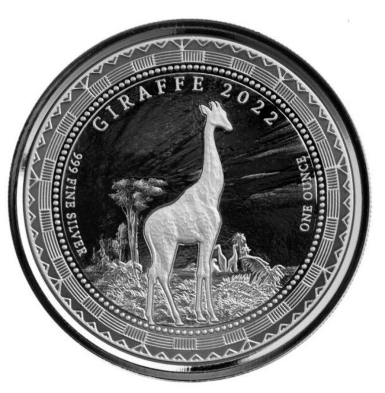 Read more about the article 2022 Equatorial Guinea Giraffe Proof like 1 oz .999 Silver Coin in capsule