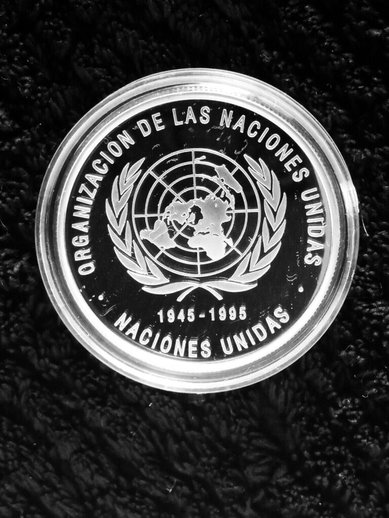 Read more about the article Venezuela 1oz silver coin  Naciones Unidas 500Bs  1995.  Ley 900