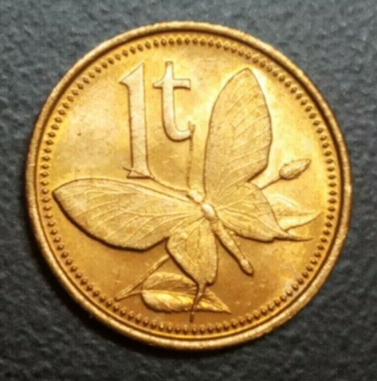 Read more about the article 1987 Papua New Guinea 1 Toea Coin Butterfly Thematic KM 1 #1 Uncirculated UNC