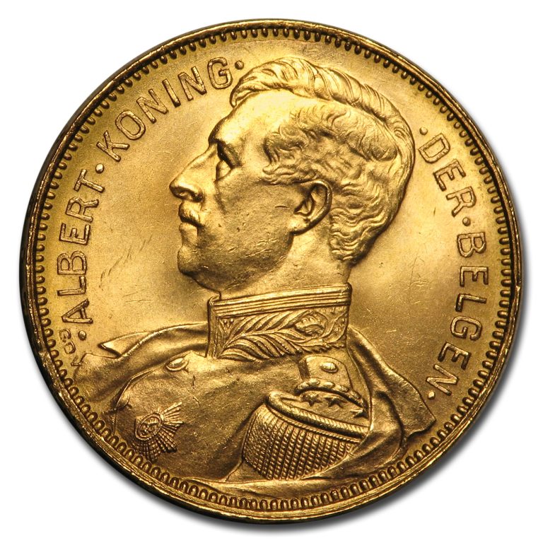 Read more about the article 1914 Belgium Gold 20 Francs Albert I BU – SKU#193866
