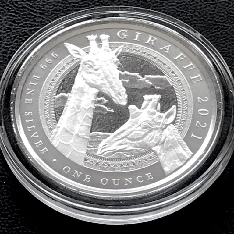 Read more about the article 2021 Equatorial Guinea GIRAFFE BU Coin .999 fine Silver Jungle Africa