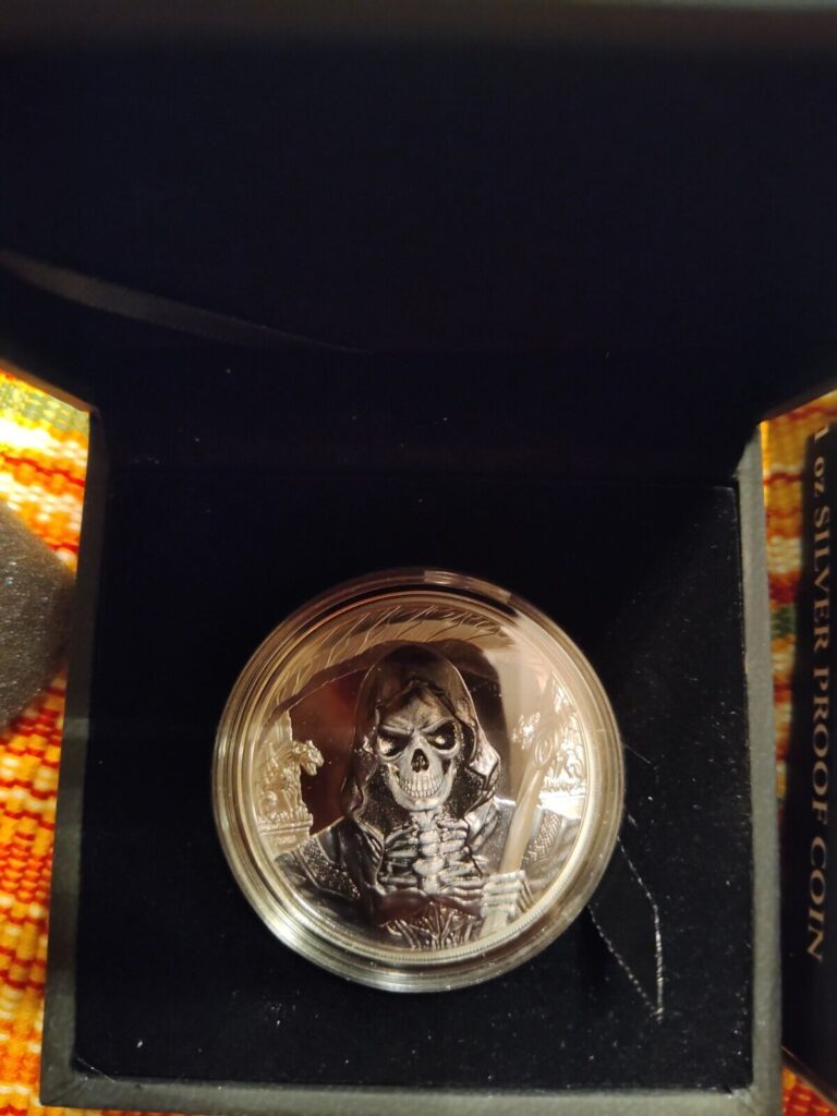 Read more about the article 2018 Equatorial Guinea 1000 Francos – Dark Side: Grim Reaper – 1oz Silver