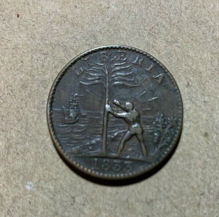 Read more about the article 1833 Belleville NJ Liberia Large Cent American Colonization Society Nice VF