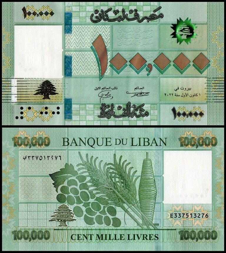 Read more about the article Lebanon 100 000 Livres Banknote  2022  UNC USA SELLER STORM and OKIE TIME