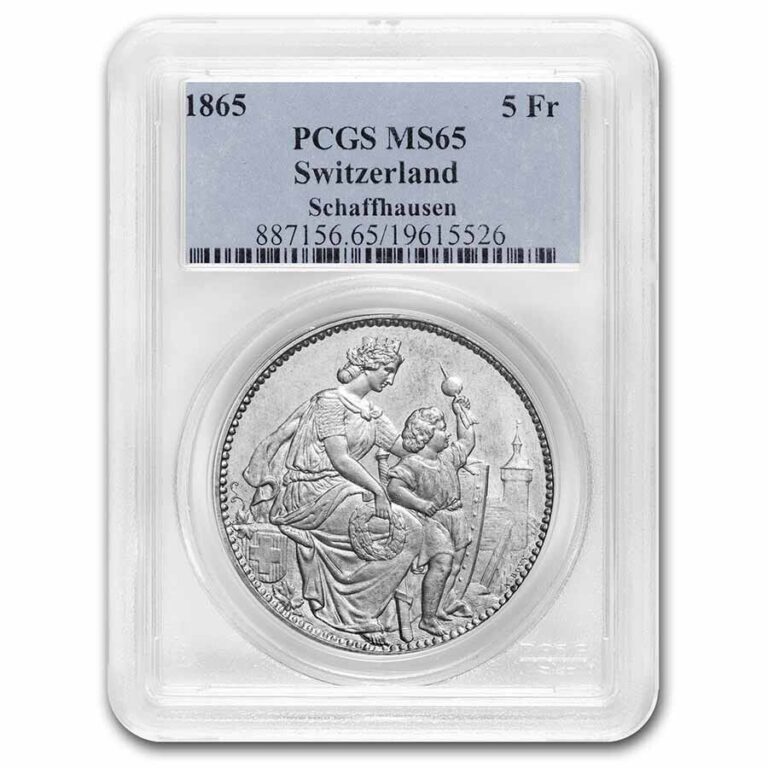 Read more about the article 1865 Switzerland Silver Shooting Thaler 5 Francs MS-65 PCGS – SKU#272576