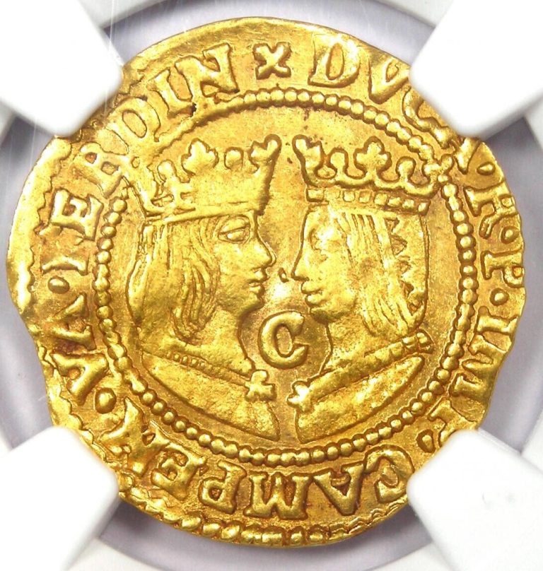 Read more about the article 1590 Netherlands Kampen Gold Ferdinand and Isabella Ducat 1D – NGC MS62 (BU UNC)