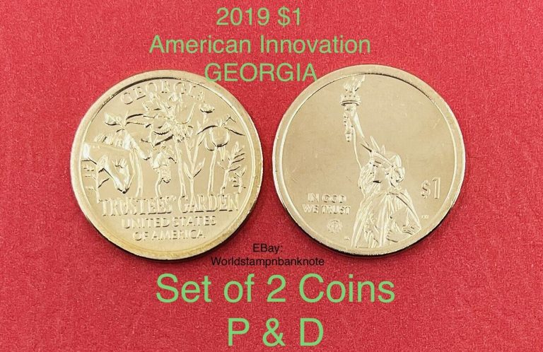 Read more about the article 2019 Set Of 2 Coins P+D $1 Coin American Innovation Georgia Uncirculated.#C416