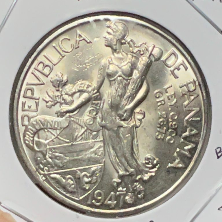 Read more about the article 1947 PANAMA SILVER ONE BALBOA  BRILLIANT UNCIRCULATED CROWN