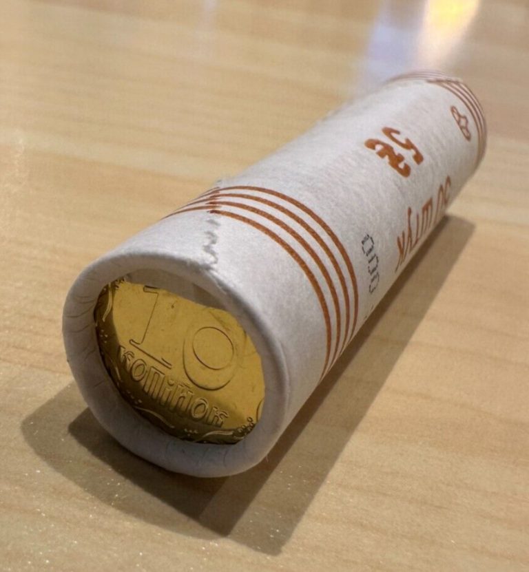 Read more about the article UKRAINE 2022 10 Kopiyka UNC Mint Coin Roll. 50 coins. Rare. EU Seller.