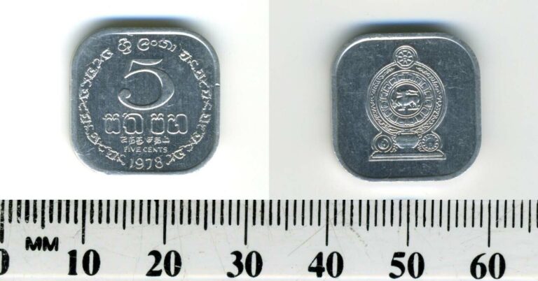 Read more about the article Sri Lanka 1978 –  5 Cents Aluminum Coin – National Arms