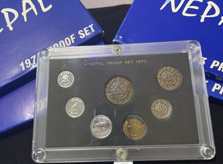 Read more about the article 1973 NEPAL 🇳🇵OFFICIAL PROOF SET -7 Coins US Mint Only 8 891 Minted! Very Rare!