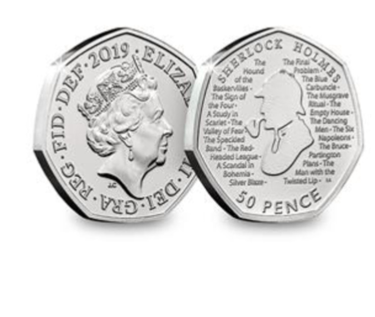 Read more about the article Queen Elizabeth 2019 United Kingdom 50p Pence Coin. SHERLOCK HOLMES UNCIRCULATED