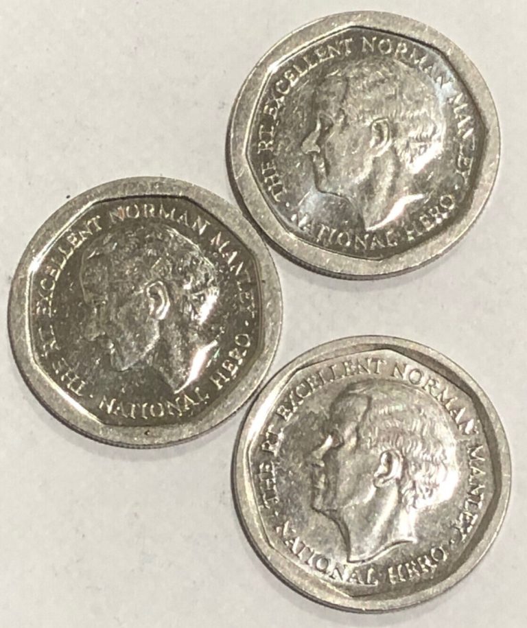 Read more about the article (Lot of 3) Jamaica 5 Dollars coins