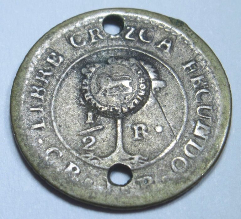 Read more about the article 1847 Costa Rica 1/2 Reales Countermark Central American Counterstamp Silver Coin
