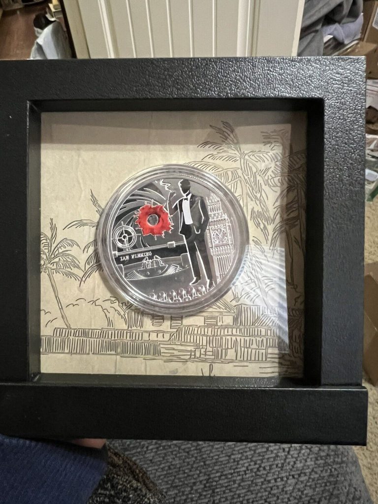 Read more about the article IAN FLEMING JAMES BOND 1 Oz SILVER  COIN CAMEROON 2020 999 Very Low Mintage