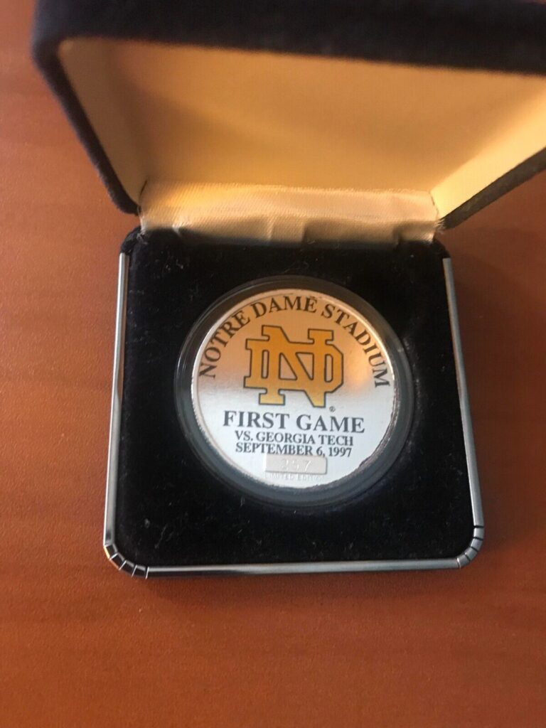 Read more about the article Notre Dame Stadium (first game vs Georgia Tech) Renovation 1997 Flip Coin -rare