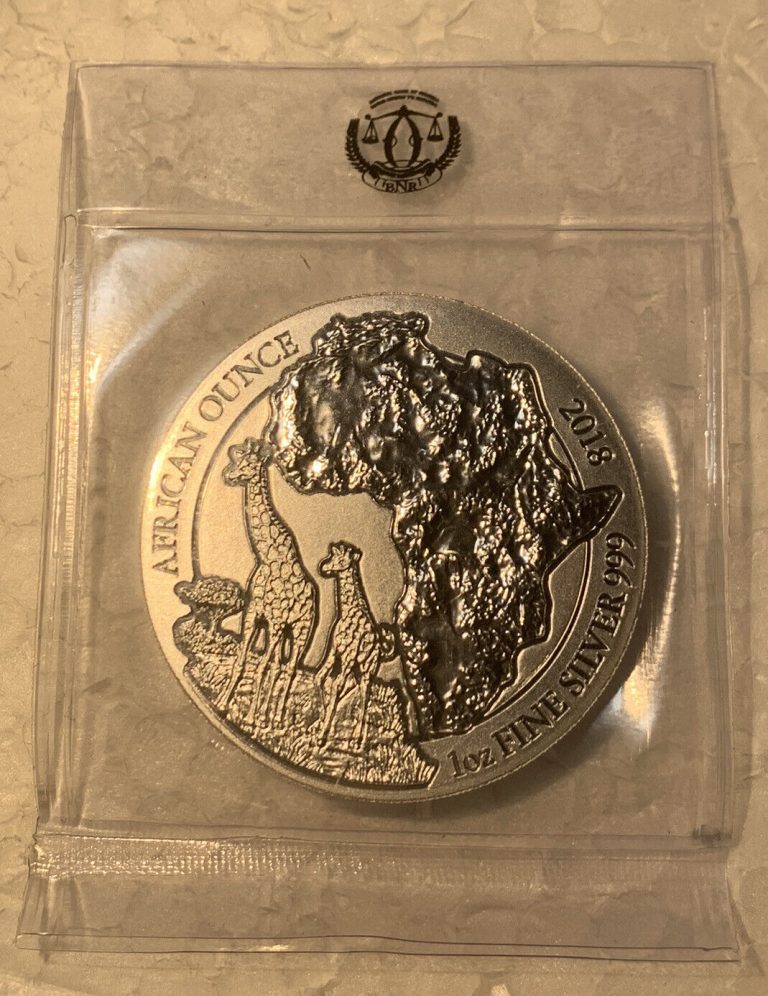 Read more about the article 2018 Rwanda African Giraffe 1 oz 0.999 Silver BU Coin in OGP Only 5 000 Minted