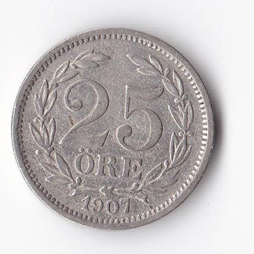 Read more about the article 1907 Sweden 25 Ore SILVER Coin