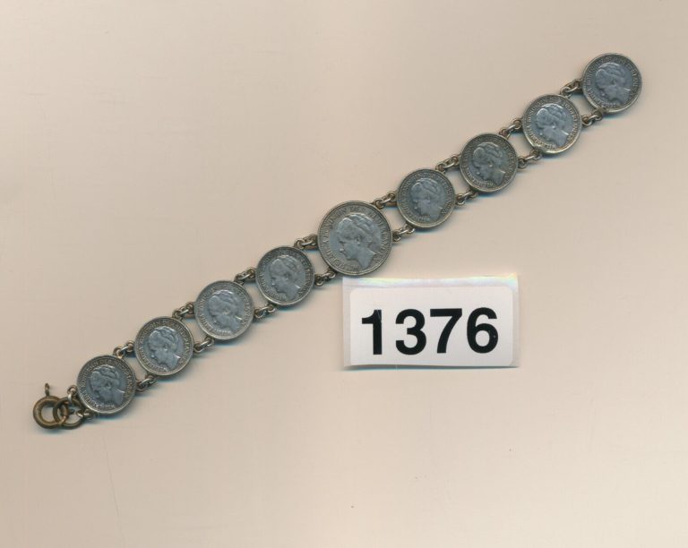 Read more about the article Netherlands :  SILVER COINS  (9) – IN ESTATE SILVER BRACELET – #1376
