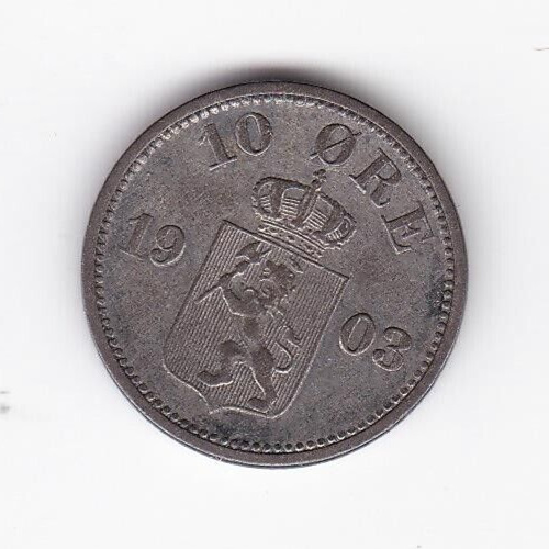 Read more about the article 1903 Norway SILVER 10 Ore coin