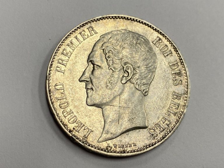 Read more about the article 1849 Belgium 5 Francs Silver Coin Leopold Xf Details Graffiti X