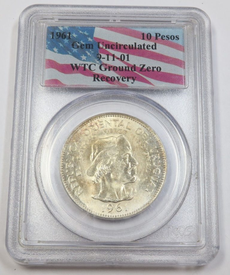 Read more about the article 1961 PCGS Gem UNC | URUGUAY – 9/11 WTC Ground Zero Recovery 10 Peso Coin #41096A