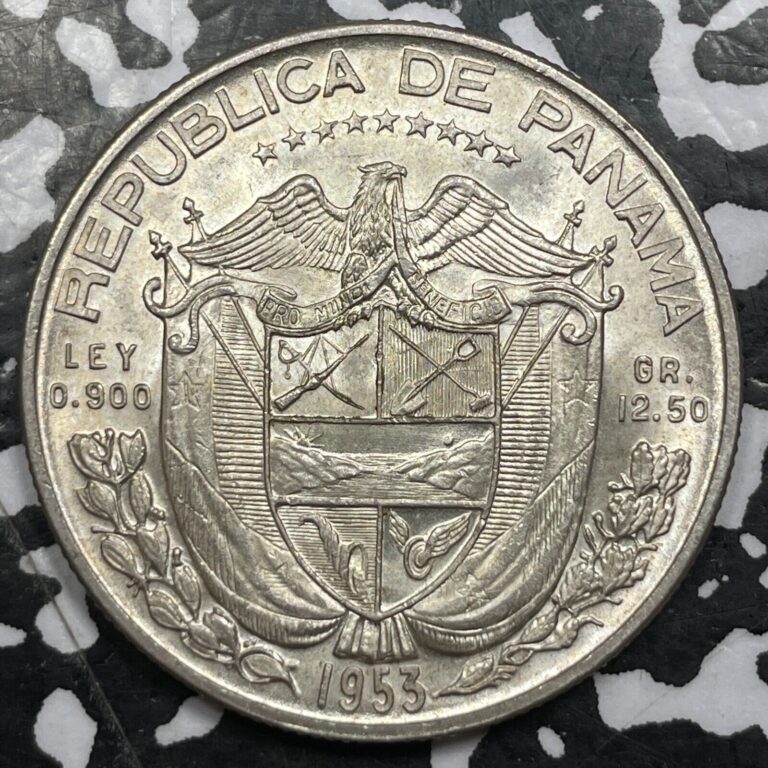 Read more about the article 1953 Panama 1/2 Balboa (25 Available) High Grade! Beautiful! (1 Coin Only) Silv.