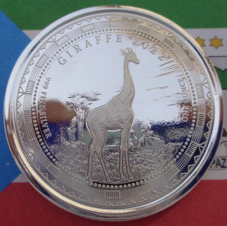 Read more about the article 2022 Equatorial Guinea GIRAFFE silver coin .9999 ultra fine silver