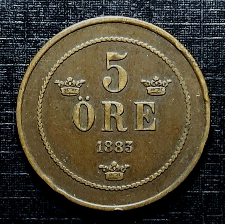Read more about the article Sweden – 1883 Five Ore EF (INV1102) Extra Fine!!