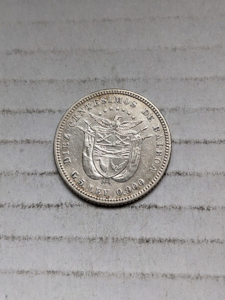 Read more about the article 1904 Panama 10 Centesimos 90% Silver Ungraded Philadelphia KM#3