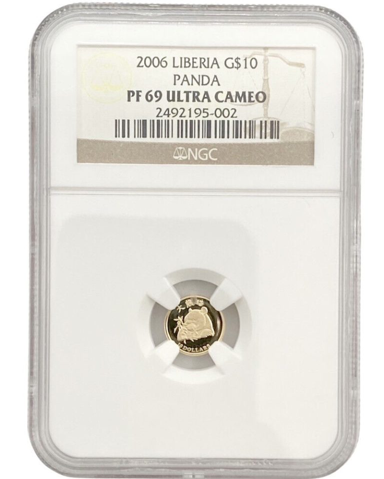 Read more about the article 2006 Liberia Proof Panda $10 Dollars Gold NGC PF69