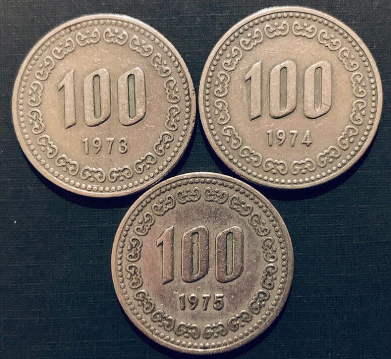 Read more about the article SOUTH  KOREA 100 WON (1973  1974 and 1975) COIN MONEY : Three Coins (#1)