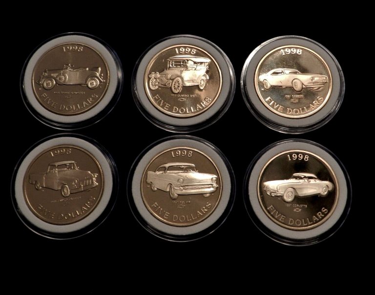 Read more about the article 1998 $5 Marshall Islands Chevy 6 Coin Set -Classics of the Open Road – Beautiful