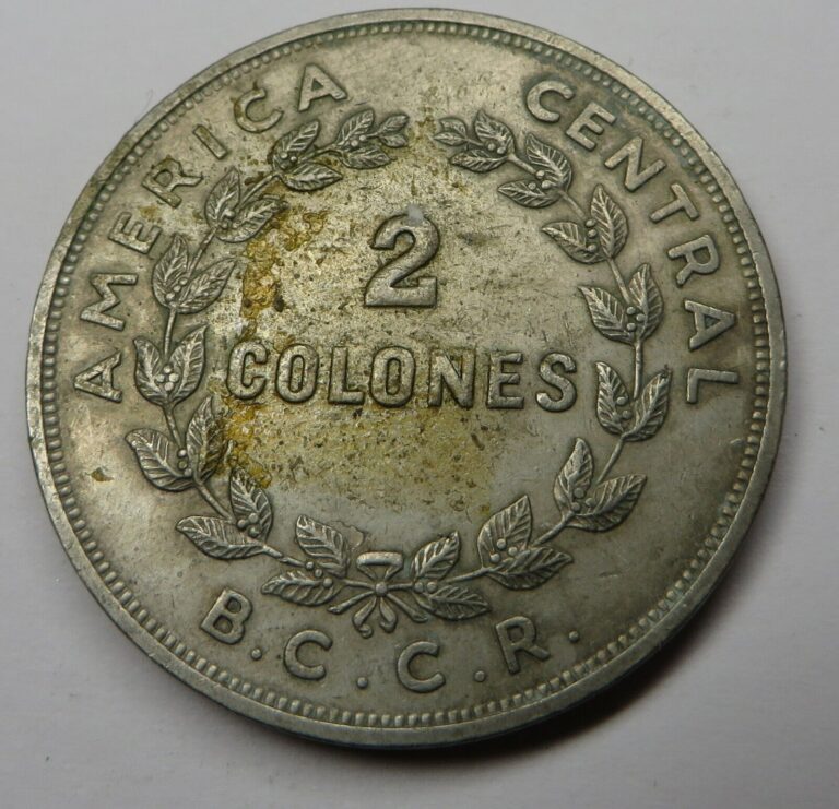 Read more about the article Costa Rica 2 Colones 1968(L) Copper-Nickel KM#187.2