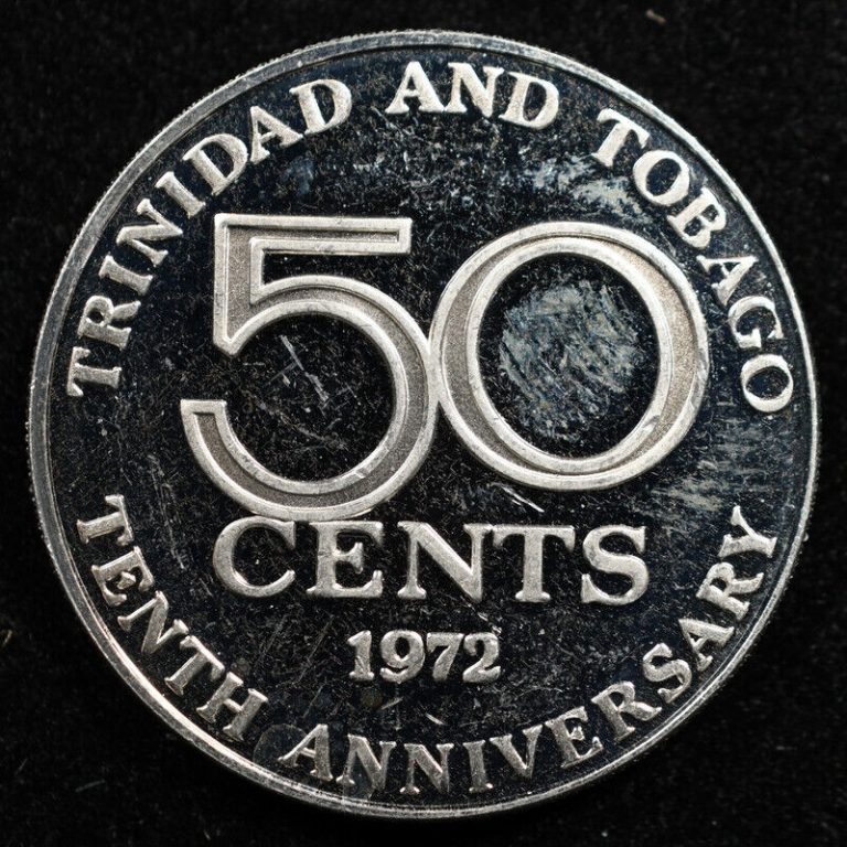 Read more about the article Trinidad And Tobago 50 Cents 1972 Proof  Coin  Km# 22  Kettle Drums  Inv#D226