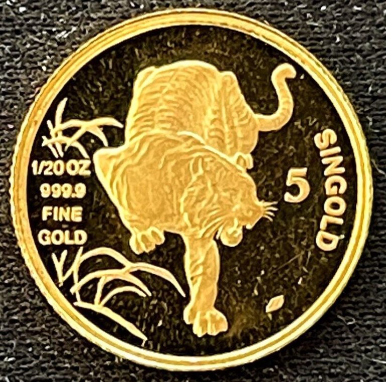Read more about the article 1986 GOLD COIN Singapore 5 Singold 1/20oz 999.9 Fine Gold X# 15 ASIA Rare Coins