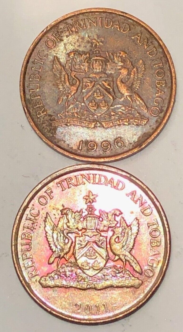Read more about the article (Lot of 2) 1996 and 2011 TRINIDAD AND TOBAGO 1 CENT COINS