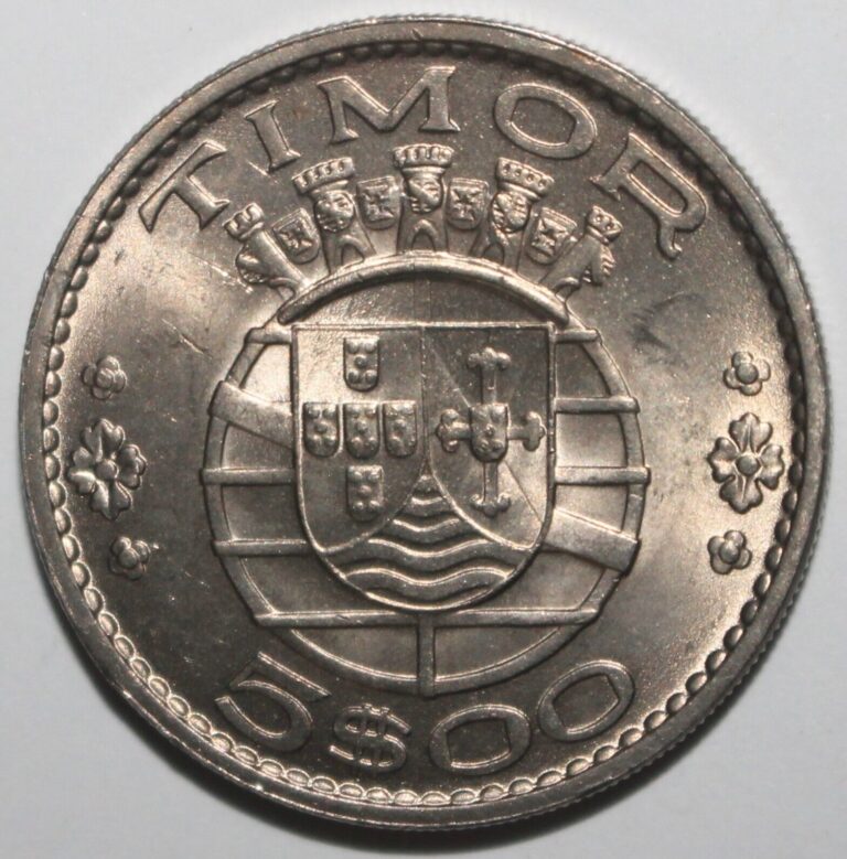 Read more about the article Portuguese Timor 5 Escudos Coin 1970 KM# 21 Portugal Overseas Province East Five