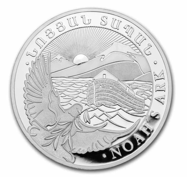 Read more about the article 2023 Armenia Armenian 5 oz Silver 1000 Drams Noah’s Noahs Ark Coin